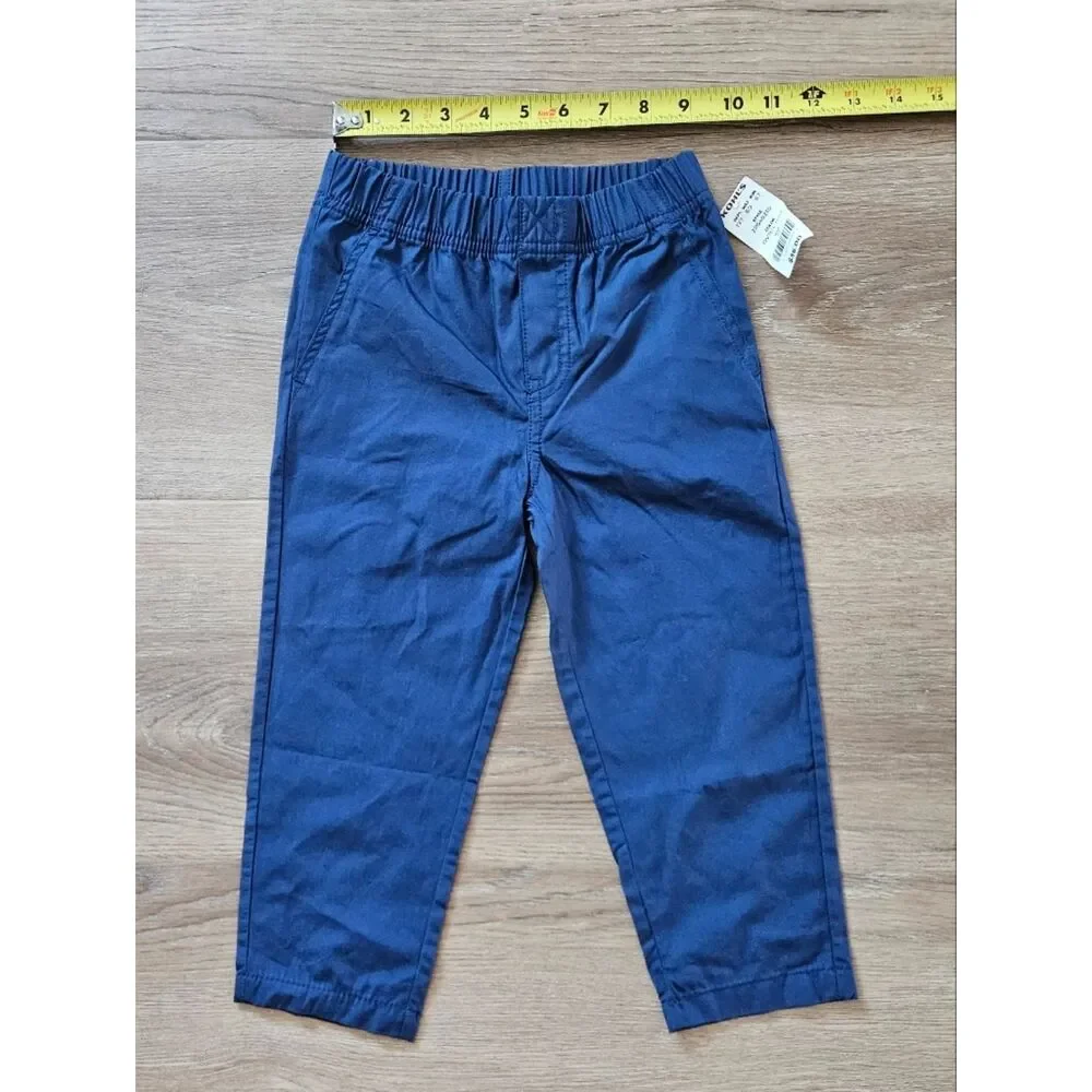 Carter's Boys Navy Elastic-Waist Casual Pants Size 3T